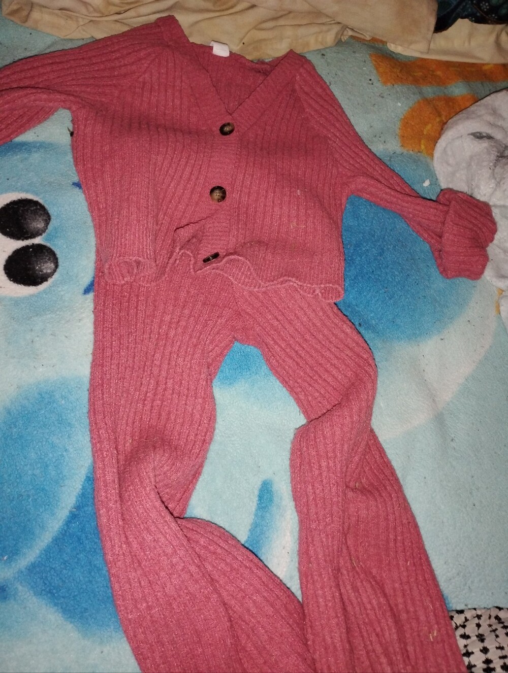 George Rose Pink Ribbed Knit Two-Piece Set - Picture 1 of 2
